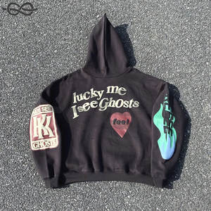 Haute Qualité Poudre 3D Puff Imprimer Pull Décontracté Sweat À Capuche Sans Fil Sweat À Capuche Personnalisé Blanc Imprimé Sweat À Capuche Surdimensionné Streetwear - Product Image 1