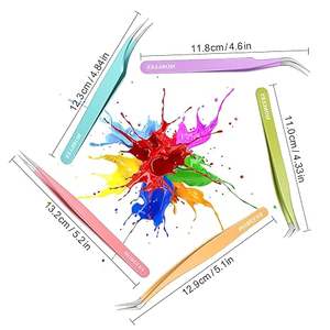 Pinzas de pestañas profesionales con logotipo personalizado al por mayor, herramientas de belleza pintadas para extensiones de pestañas, agarre perfecto, el mejor para pellizcar - Product Image 4