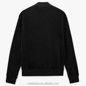 Blouson de vol en velours côtelé 100% polyester personnalisé OEM blouson aviateur plissé pour hommes - Product Image 6
