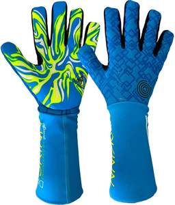 Gants de gardien de but en cuir de qualité supérieure personnalisables coupe personnalisée poignée en latex de football en gros - Product Image 1