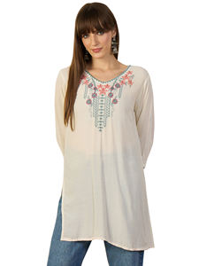 Kurtis Cortos de la Mejor Calidad, Elegantes Túnicas de Viscosa y Rayón con Bordado de Hilo para Mujer, Suministro Disponible en Todo el Mundo - Product Image 5