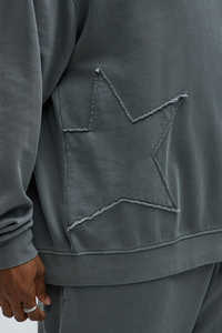 Pull à capuche surdimensionné vintage à logo personnalisé, poids lourd 100% coton, coton éponge français, style de rue, sweat à capuche brodé avec écusson - Product Image 3