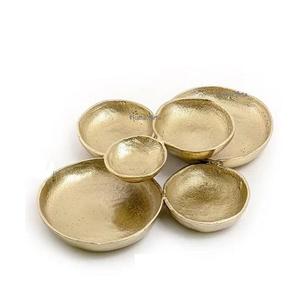 Juego de cuencos de servicio único para el hogar, cuencos de frutas y nueces para fiesta de boda, decoración, Color dorado, diseño moderno, plato de ensalada de Metal y plato - Product Image 4