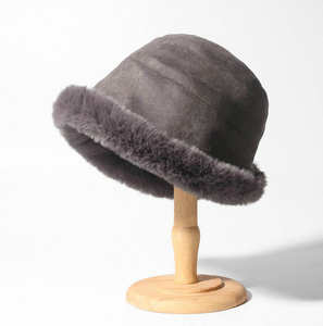 Sombrero de Pescador para Mujer SIDDIQUI HOSINEX 2024, de Piel Sintética, Laminado, Casual, de Felpa, sin Costuras, Lavado, Teñido, Desgarrado, Cálido para Invierno, con Lazo - Product Image 2