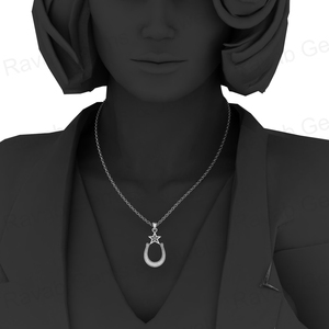 Alta calidad 925 Plata 32x15mm ZIRCON 14K chapado en oro Lucky Horseshoe Star ecuestre Base en blanco encanto colgante ajuste joyería - Product Image 6