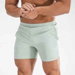 Pantalones cortos de estilo callejero para hombre con logotipo personalizado, transpirables, 100% de algodón, cintura media, teñidos lisos con bolsillos para correr - Product Image 6