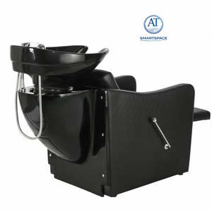 Fauteuil de lavage de cheveux professionnel noir durable de style contemporain avec bac intégré pour salon de coiffure et spa à Smartspace - Product Image 2
