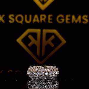 Fancy Hip Hop <b>Ring</b> For <b>Men</b> Features a 925 <b>Sterling</b> <b>Silver</b> With a Flawless Round Cut Moissanite Diamond Boasting VVS Clarity - Product Image 1