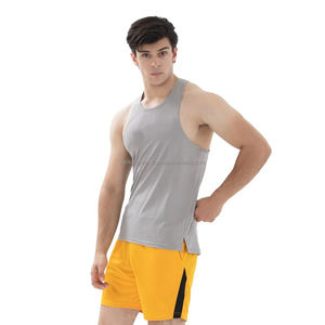 Camiseta de entrenamiento de algodón para hombre, camiseta sin mangas con sisas caídas y ajuste deportivo, secado rápido y transpirable, marca personalizada ecológica - Product Image 2