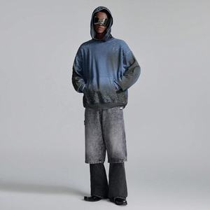 Sweat-shirt à capuche tendance hiver avec strass personnalisé Pull up surdimensionné à manches longues Design personnalisé sweat-shirt GSM lourd avec logo à l'avant - Product Image 1