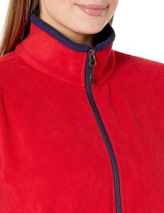 Veste polaire rouge unie unisexe de haute qualité vente en gros de coupe classique avec manches complètes fermeture éclair Style décontracté mode d'hiver - Product Image 4