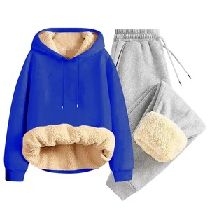 Conjunto de Sudadera con Capucha de Terciopelo de Cordero Grueso para Hombre, Invierno, Casual, 100% Algodón, Talla Grande, Combinación de Sudadera y Chaqueta Acolchada Cómoda - Product Image 3