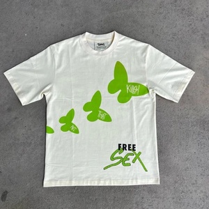 T-shirt à manches courtes d'impression bouffante 3D pour hommes de luxe personnalisé 100% jersey de coton séchage rapide sérigraphie surdimensionnée motif solide - Product Image 6