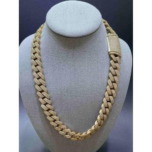 SHREYA DIAM Moissanite Necklace-18MM Round VVS Miami Cuban Link <b>Chain</b> 925 <b>Silver</b> Rhodium Plated Unisex with Custom Box Clasp - Product Image 5