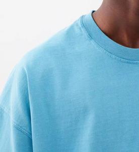 Cropped Boxy Fit Men's 100% Cotton Drop Shoulder Streetwear Luxury Quality Custom Logo Plain T-shirt Summer Trendy Tees - Product Image 4