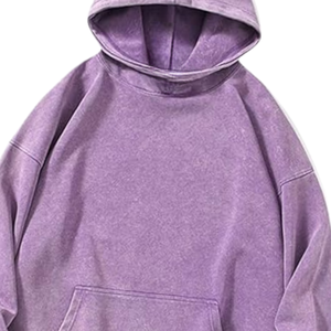 Sweat à capuche pour homme, coupe oversize, en molleton de coton épais, délavé à l'acide, style streetwear vintage, épaules tombantes, personnalisable - Product Image 4