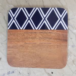 Modern Epoxy Resin <b>Square</b> Best Coaster and Wood Stand Eco Friendly Luxury Solid Wood and Epoxy Resin Craft Tea Drink Cup - Product Image 4