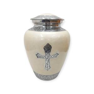 Elegante Urna de Metal Negra y Dorada con Grabado Floral para Cenizas, con Detalles Hechos a Mano y Diseño de Tapa Segura - Product Image 5