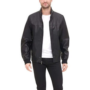 Chaqueta de Cuero Personalizada para Hombre |   Chaqueta de Motociclista Clásica para Hombre, Fabricada en Fábrica ODM, con Cuerpo de Lana y Mangas de Cuero PU - Product Image 2