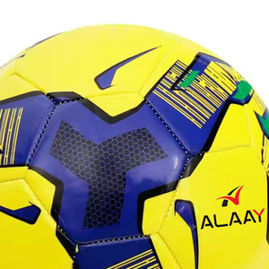 Alaay Balón de fútbol con logotipo personalizado Amarillo y Negro Tamaños 5/4/3/2 Fábrica de fútbol de cuero-Promoción básica - Product Image 6