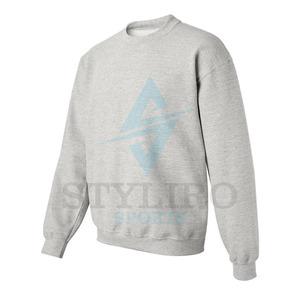 Sweat-shirt de sport vierge personnalisable avec logo, impression par décoloration de qualité, coupe classique, pull-over homme en coton, col rond, couleur unie, pour l'hiver - Product Image 1