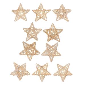Colgantes decorativos para árbol de Navidad, Bola de mimbre, estrellas, adornos para el hogar - Product Image 3