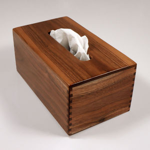 Porte-boîte à mouchoirs en bois massif écologique Distributeur de serviettes en rotin tissé Boho de style vintage pour salle de bain, cuisine et salon - Product Image 5