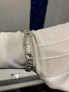 Pulsera Cubana de Plata de Ley 925 con Moissanita AAA Clarita, Joyería de Diamantes de Moissanita para Regalo - Product Image 3