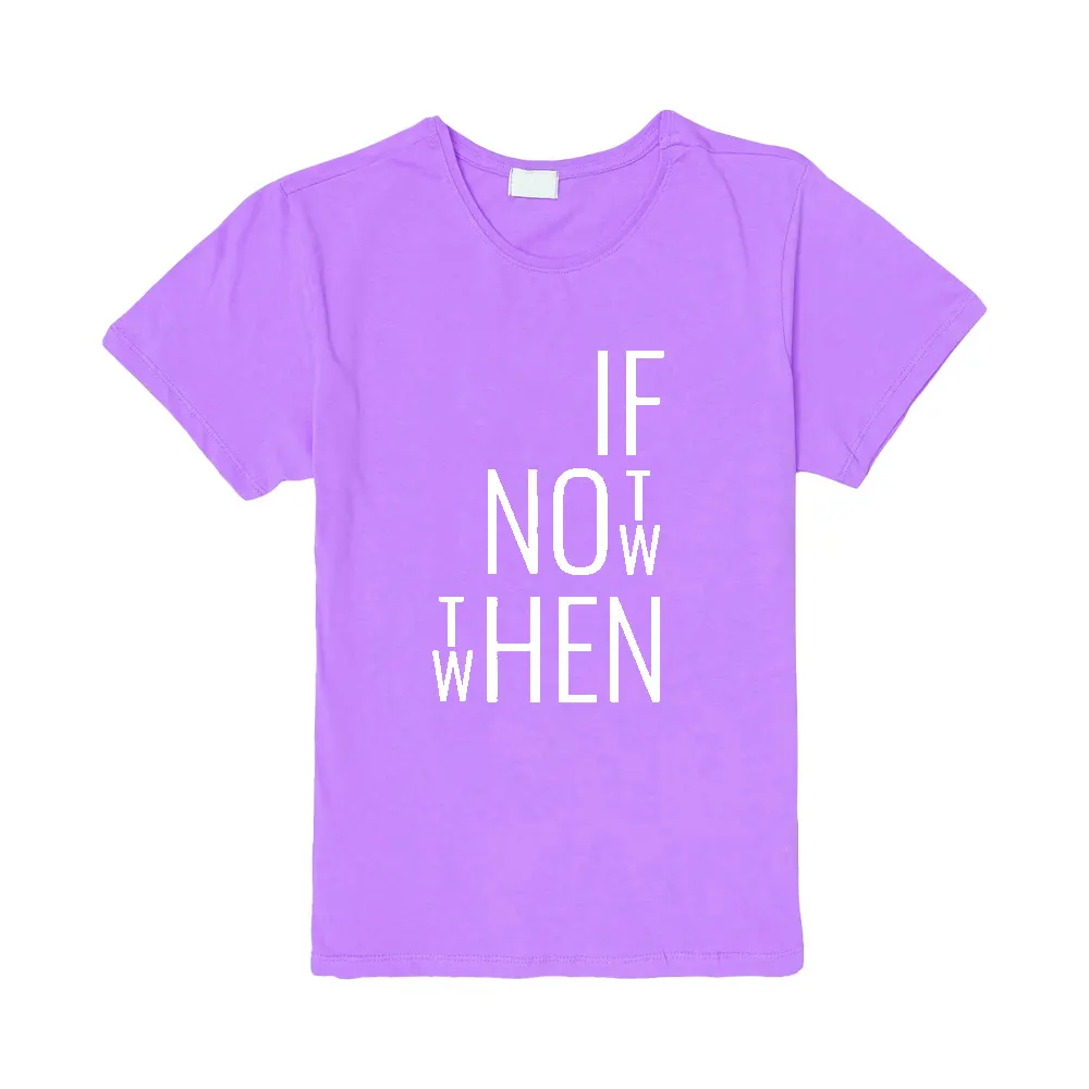 Maglietta grafica donna in cotone personalizzato tinta unita viola con mezza manica facile da indossare maglietta da donna traspirante con stampa personalizzata