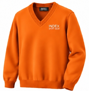 เสื้อสเวตเชิ้ตคอวีสีส้มสำหรับผู้ชาย ยี่ห้อ INDEX ปักโลโก้ สวมใส่สบาย - Product Image 5