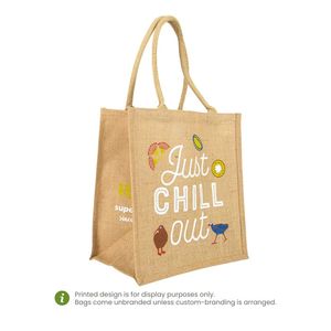 Ecobags Bolsa de Compras Reutilizable de Yute Natural Mediana, Ecológica, Duradera, con Letras Termotransferibles, Lavable, Reciclable, Publicitaria - Product Image 2