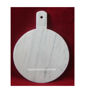 Producto atractivo más vendido y mármol blanco natural liso con hermosa tabla de cortar de forma redonda con tabla de cortar casera - Product Image 1