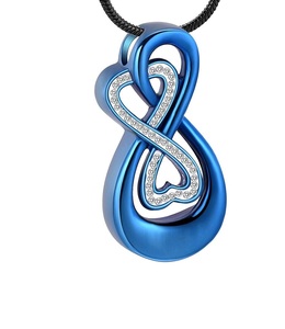 Blue Infinity Love Urn Pendant Stainless Steel Snake Chain Cremation Jewelry <b>for</b> <b>Ashes</b> Woman <b>Keepsake</b> Necklaces Urn Custom Size - Product Image 6