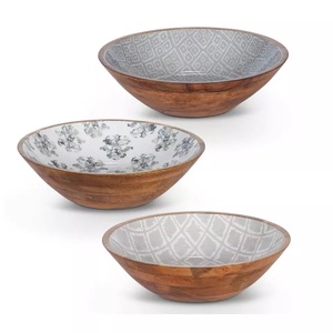 Bols en bois Design de finition moderne et matériau naturel Bol à soupe en bois décoré Finition multiple et conception en forme - Product Image 3