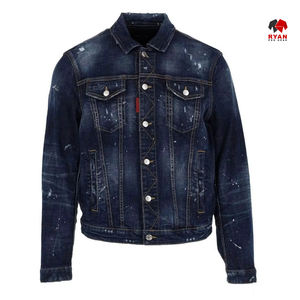 Vêtement pour homme, fabricant, veste en denim de haute qualité avec fermeture éclair, lavage à l'eau lourd, effet délavé - Product Image 1