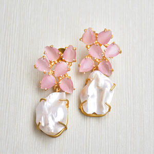 ต่างหูทองเหลืองหยดน้ำจืดทำด้วยมืองานประดิษฐ์กึ่งมีค่าเนื้อทองเหลืองเคลือบผิวไม่ก่อให้เกิดอาการแพ้สวมใส่ได้อย่างปลอดภัยชุบทอง - Product Image 5