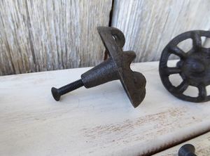 Vintage <b>Rustic</b> Iron Knobs Pull <b>Cabinet</b> Drawer for Home Dresser Door <b>Cabinet</b> Furniture Decorative Kitchen Wardrobe Handle Knobs - Product Image 2