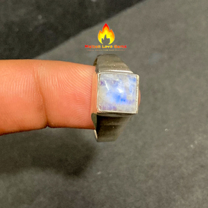 Bague pour homme en laiton plaqué argent, vente en gros de pierre de lune, pierre naturelle oxydée, cristal, bijoux fins, cadeau pour les mariages et les fêtes - Product Image 6