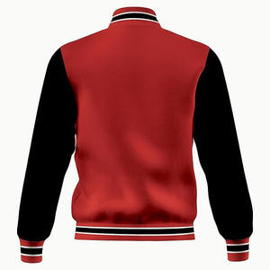 Venta al por mayor de logotipo de impresión personalizada chaqueta universitaria de béisbol Letterman abrigo en lona de algodón cuello alto en blanco diseño personalizable - Product Image 3