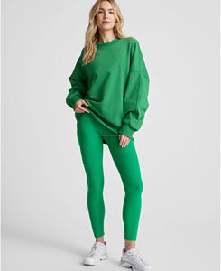 เสื้อฮู้ดดี้ฟิตเนสผู้หญิง ผ้าฝ้าย 100% แห้งเร็ว พิมพ์ลายเรียบ ระบายอากาศดี มีซิป ผ้า 320 กรัม ทรงหลวม ความยาวครอป ขายส่ง - Product Image 4