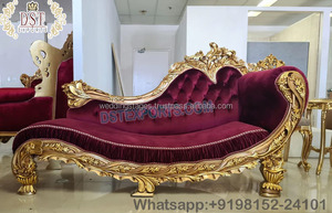 Sofá tallado de gama alta italiano de 3 plazas, chaise Italiano de Diseño de lujo para salón, nuevo chaise pulido dorado moderno para el hogar - Product Image 3