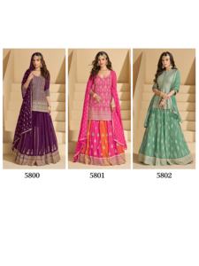 Real Georgette estilo pakistaní boda Gharara traje tamaño libre Salwar Kameez con bordado pesado y trabajo de diamantes - Product Image 4