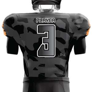 Conjunto de ropa deportiva de equipo personalizado para hombre, uniforme de fútbol americano de camuflaje naranja, nombre de jugador corto, Jersey de sarga de aparejos duradero transpirable - Product Image 3