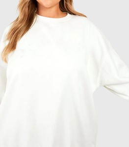 Sweat-shirts à capuche et pulls à col rond en molleton de coton surdimensionnés pour femmes, vêtements streetwear - Product Image 5