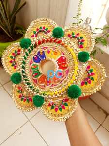 Diwali ดอกไม้เป็นของขวัญแต่งงานที่ทำด้วยมือของตกแต่งบ้านที่วางเทียนบนโต๊ะชา - Product Image 5