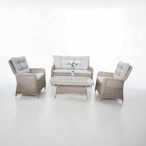 VT3 Poly Rotin Canapé Ensemble Confortable Faux Osier Cadre En Aluminium pour Villa Extérieur Salon Atelier Patio Loisirs Sièges - Product Image 1