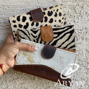 กระเป๋าสตางค์หนังวัวผู้หญิง,กระเป๋าเงินหนังวัวกระเป๋าสตางค์หนังไดอารี่หนังพิมพ์ลายสัตว์ - Product Image 1