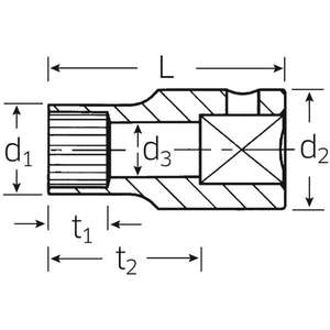 Llave de vaso Stahlwille de 1/2'' con accionamiento estriado y acabado en color bronce. - Product Image 2