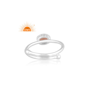 แหวนพลอยมูนสโตนธรรมชาติทำจากเงินสเตอร์ลิงเครื่องประดับสำหรับผู้หญิงของขวัญ - Product Image 2