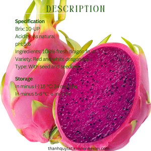 Puré de fruta de dragón sin azúcar de Kim Minh International de Vietnam empaquetado a granel - Product Image 3